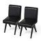 Set of 2/4 Faux Leather Upholstered Side Dining Chairs with V-shaped Wood Legs